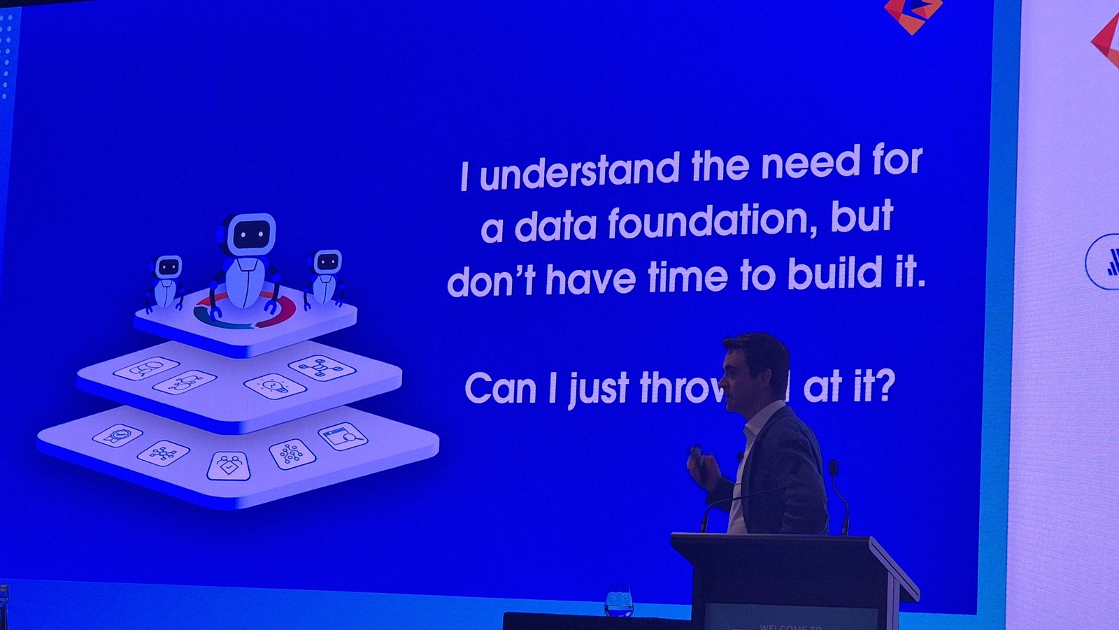 Slide reading I understand the need for a data foundation, but don't have time to build it. Can I just throw AI at it?